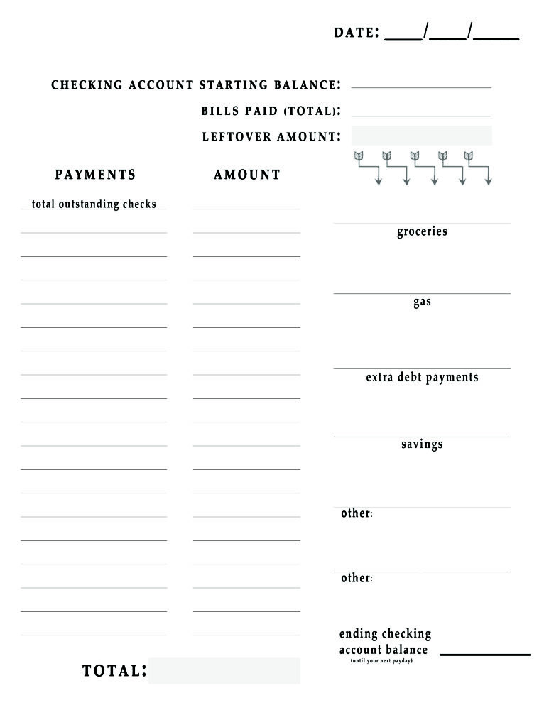 Bill Pay Worksheets