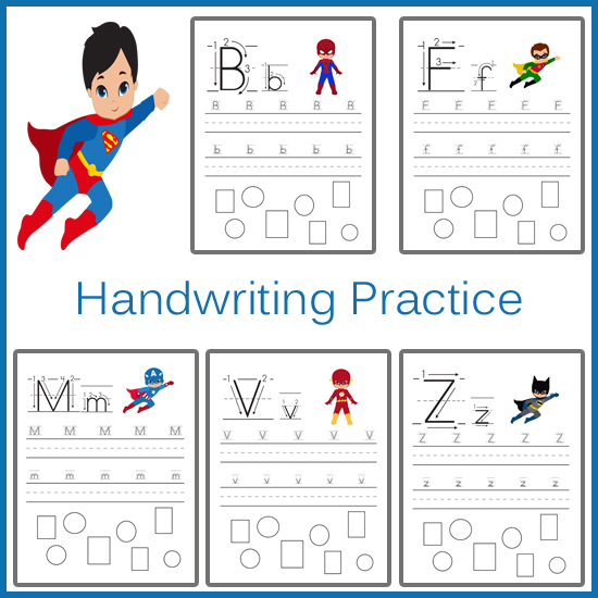 Handwriting Practice Superhero One Beautiful Home