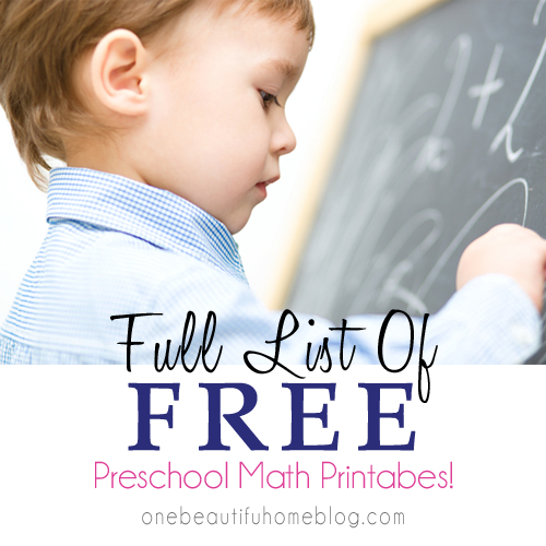 Preschool Math » One Beautiful Home