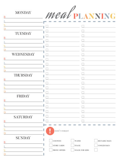 Meal Planning Made Easy! - One Beautiful Home