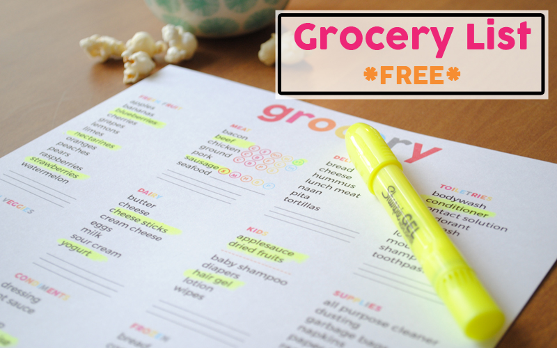 Grocery List - Free Printable! - One Beautiful Home