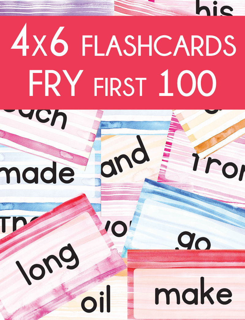 4x6 Flashcards FRY First 100 One Beautiful Home